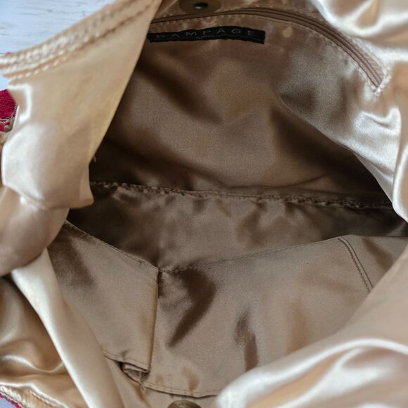 Vintage Y2K Rampage Burgundy Red Gold Tapestry Bag Purse Glam Regency Statement - Picture 5 of 9